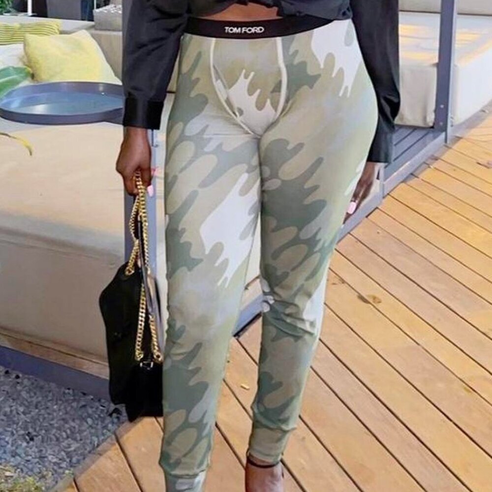 Tom Ford Multicolor Cropped Camouflage Leggings